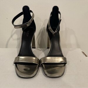 Via Spiga Metallic Silver Heels